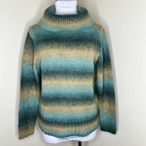 WOOLRICH* long sleeve cowl neck ribbed hem/cuff ombré sweat size XXL